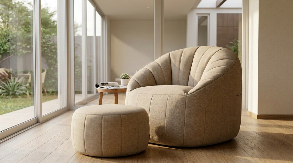 Contour Footstool Ottoman – Taburete Descansapiés — Hecho en México · Envío Gratis
